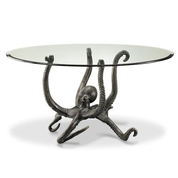 Octopus Coffee Table Cocktail Sculptural tentacles Hold Glass Top Statue